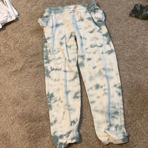 teal and white joggers